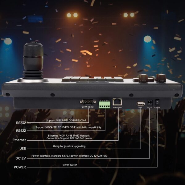 PTZ Camera Controller with 5 Inch Screen NDI supported - Image 4
