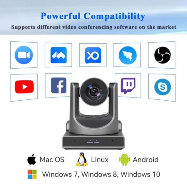 Vikistar AI Tracking PTZ Camera SDI+HDMI+USB+LAN 1080P60, 12X/20X/30 Optic Zoom Lens, NDI Optional - Image 6