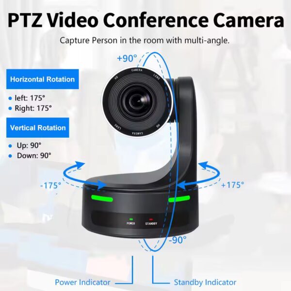 Vikistar PTZ Camera SDI+HDMI+USB+LAN 1080P60, 20X Optic Zoom Lens, NDI Optional - Image 4