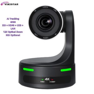 Vikistar PTZ Camera SDI+HDMI+USB+LAN 4K60, 12X Optic Zoom Lens, NDI Optional